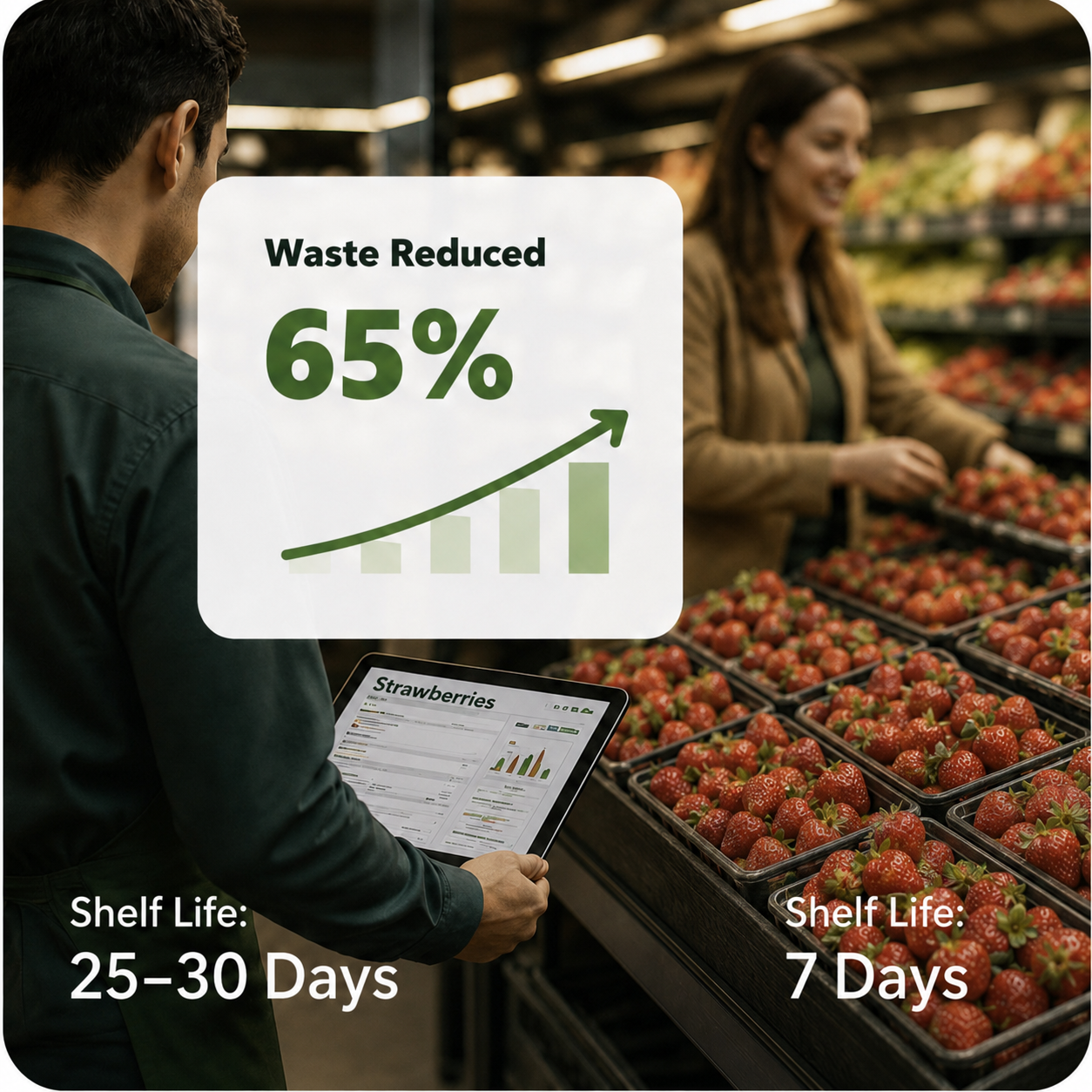 Ekoy in action showing reduced waste guidance for Honey Crisp inventory.