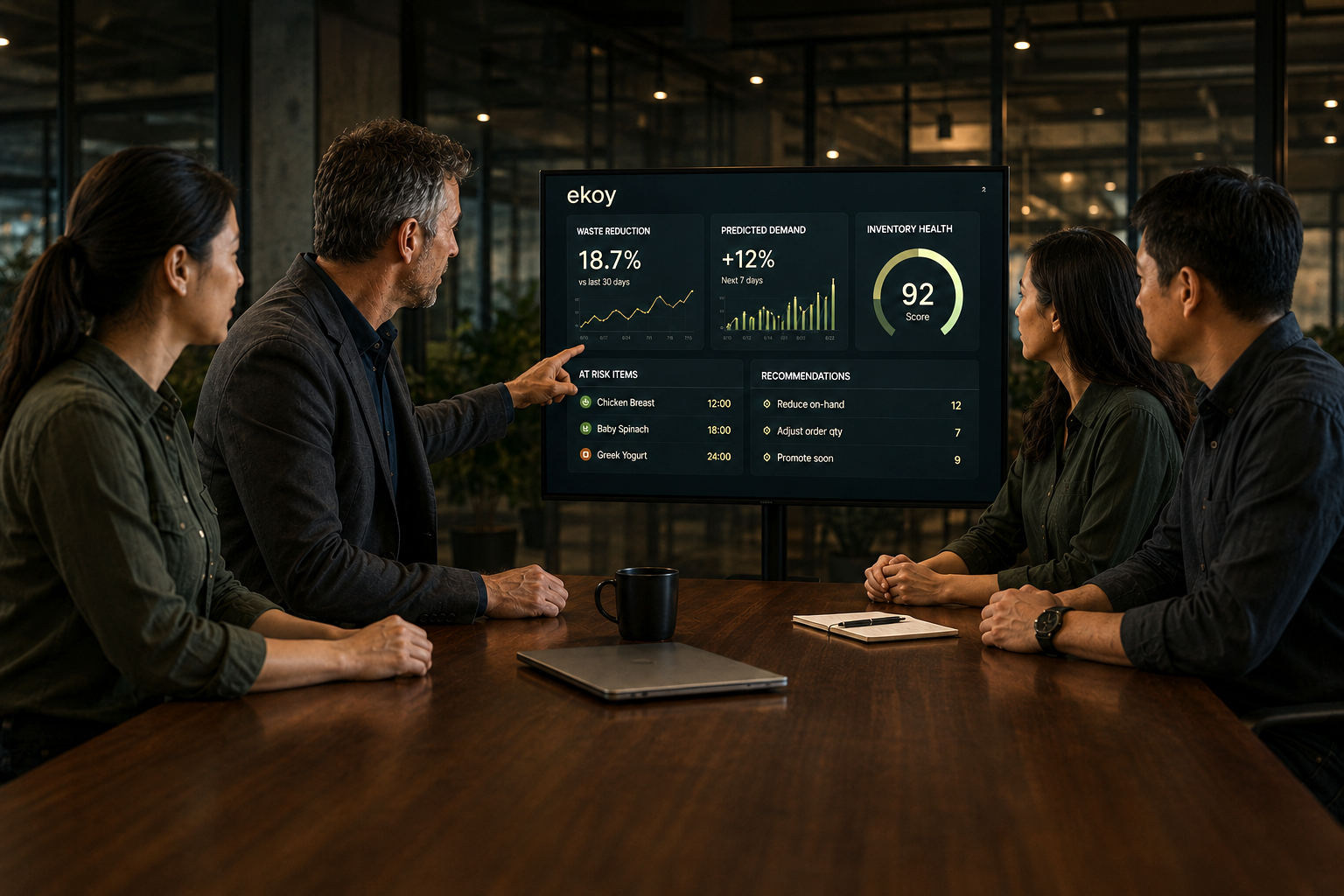 Ekoy solution dashboard: intelligence that turns waste into opportunity.